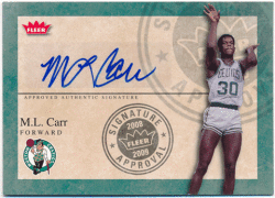 M.L. Carr NBA 08-09 Fleer Signature Approval Auto