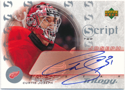 Curtis Joseph NHL 03-04 UD Trilogy Script 2 Signature Auto