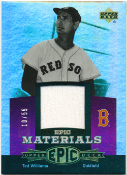 Ted Williams MLB 2006 UD Epic Purple Materials Jersey 10/55