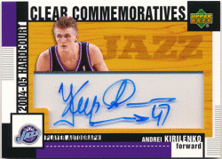 Andrei Kirilenko NBA 04-05 UD Hardcourt Clear Commemoratives Signature Auto