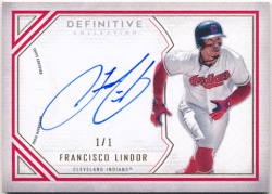 Francisco Lindor MLB 2019 Topps Definitive Collection Red Signature Auto 1/1 1of1