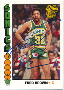 Fred Brown NBA 05-06 Topps Style 52 All-Time Fan Favorites Signature Auto