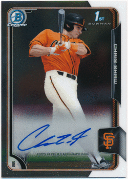 Chris Shaw MLB 2015 Bowman Chrome 1st Bowman Signature Auto