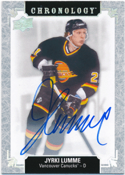 Jyrki Lumme NHL 18-19 UD Chronology Signature Auto