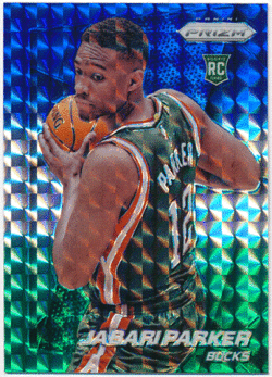 Jabari Parker NBA 14-15 Panini Prizm RC Blue and Green Mosaic Refractor