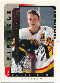 Pavel Bure NHL 96-97 Pinnacle Be A Player Link 2 History Die Cut Signature Auto