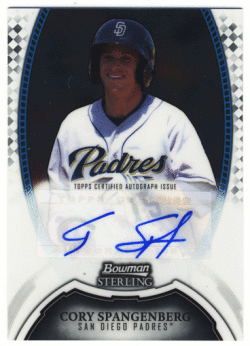 Cory Spangenberg MLB 2011 Bowman Steling Prospect Auto