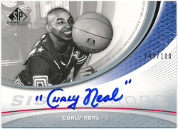 Curly Neal NBA 05-06 UD SP Game Used Significance Auto 047/100
