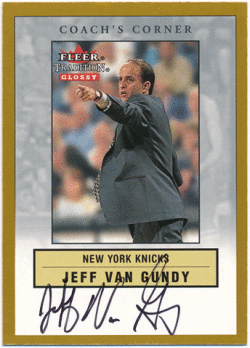 Jeff Van Gundy NBA 00-01 Fleer Tradition Glossy Coach's Corner Signature Auto