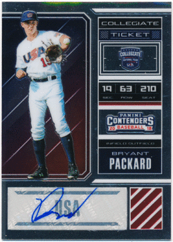 Bryant Packard 2018 Panini Contenders Draft Picks Collegiate Ticket USA Signature Auto 03/99