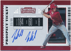 Will Wilson 2019 Panini Contenders Draft Picks Prospect Ticket Auto 33/99