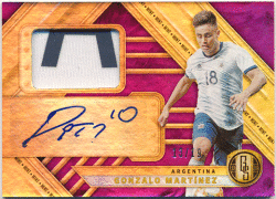 Gonzalo Martinez 2019-20 Panini Gold Standard Mint Signature Jersey Patch Auto 13/19