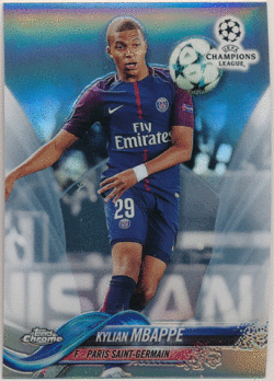 Kylian Mbappe Soccer 2017-18 Topps Chrome UEFA Champions League RC Rookie Refractor