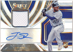 Travis Demeritte 2020 Panini Select RC Prizm Signature Jersey Auto 65/99