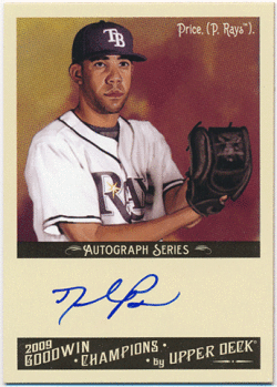 David Price MLB 2009 UD Goodwin Champions Autograph Series