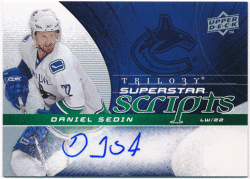 Daniel Sedin NHL 2008-09 Upper Deck Trilogy Superstar Scripts Signature Auto