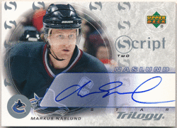 Markus Naslund NHL 2003-04 Upper Deck Trilogy Scripts Signature Auto