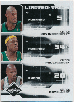 Kevin Garnett / Paul Pierce / Ray Allen NBA 2009-10 Panini Limited Trios 48/99