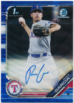Ryan Garcia MLB 2019 Bowman Chrome 1st Bowman Blue Wave Refractor Signature Auto 127/150