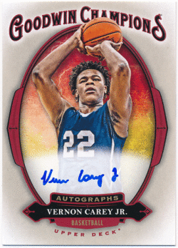 Vernon Carey Jr. 2020 Upper Deck Goodwin Champions Signature Auto
