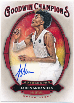 Jaden McDaniels 2020 Upper Deck Goodwin Champions Signature Auto