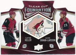 Clayton Keller / Oliver Ekman-Larsson NHL 2019-20 Upper Deck UD Clear Cut Foundation