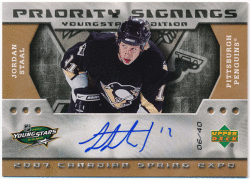 Jordan Staal NHL 2007 Upper Deck Canadian Spring Expo Priority Signings Auto 06/40