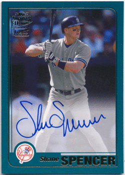 Shane Spencer MLB 2020 Topps Archives Fan Favorites Signature Auto