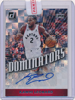 Kawhi Leonard NBA 2019-20 Panini Donruss Dominators Signature Auto 36/99