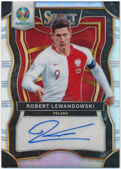 Robert Lewandowski Soccer 2020 Panini Select UEFA Euro Prizm Signature Auto
