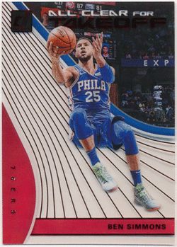 Ben Simmons NBA 2019-20 Panini Clearly Donruss All Clear For Takeoff Red Parallel 26/49