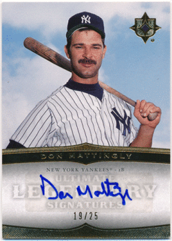 Don Mattingly MLB 2007 Upper Deck Ultimate Collection Legendary Signature Auto 19/25