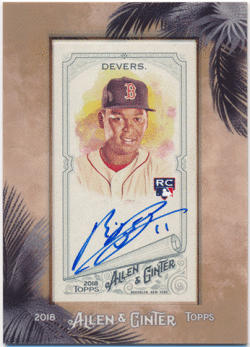 Rafael Devers MLB 2018 Topps Allen & Ginter RC Framed Signature Auto