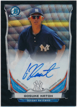 加藤豪将 MLB 2014 Bowman Chrome Black Wave Refractor Signature Auto 29/50 Gosuke Katoh