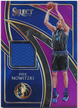 Dirk Nowitzki NBA 2019-20 Panini Select Purple Prizm Jersey 33/99