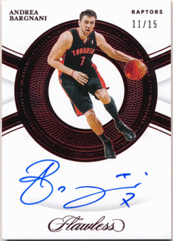 Andrea Bargnani NBA 2019-20 Panini Flawless Excellence Ruby Signature Auto 11/15