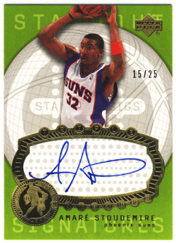 Amare Stoudemire NBA 03-04 UD Triple Dimensions Standout Sigs Auto 15/25