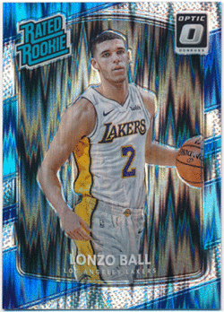 Lonzo Ball NBA 2017-18 Panini Donruss Optic RC Rated Rookie Shock Prizm Parallel