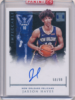 Jaxson Hayes NBA 2019-20 Panini Impeccable RC Rookie Signature Auto 58/99