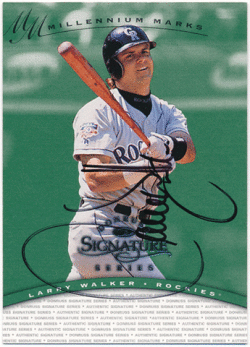 Larry Walker MLB 1997 Donruss Signature Series Millennium Marks Auto 0885