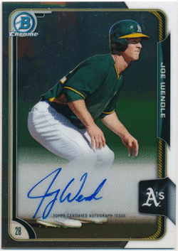 Joe Wendle MLB 2015 Bowman Chrome Signature Auto