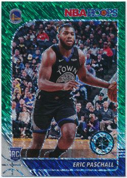 Eric Paschall NBA 2019-20 Panini Hoops Premium Stock RC Green Shimmer Prizm