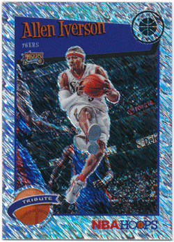 Allen Iverson NBA 2019-20 Panini Hoops Premium Stock Tribute Flash Silver Prizm