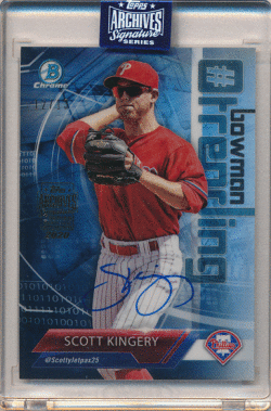 Scott Kingery MLB 2020 Topps Archives Signature Series 2018 Bowman Chrome Refractor Buyback Auto 12/13
