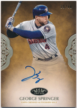 George Springer MLB 2019 Topps Tier One Prime Performers Signature Auto 29/60