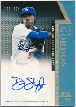 Dee Gordon MLB 2011 Topps Tier One On The Rise Signature Auto 365/999
