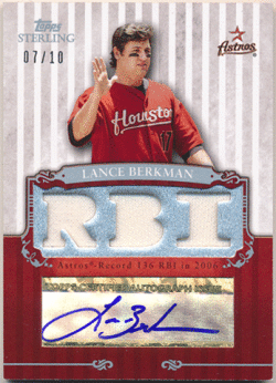 Lance Berkman MLB 2009 Topps Sterling Signature Jersey Auto 07/10