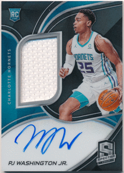 PJ Washington NBA 2019-20 Panini Spectra RC Prizm Signature Jersey Auto 105/149