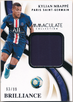 Kylian Mbappe Soccer 2020 Panini Immaculate Collection Brilliance Jersey 93/99