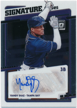 Yandy Diaz 2020 Panini Donruss Optic Signature Series Auto